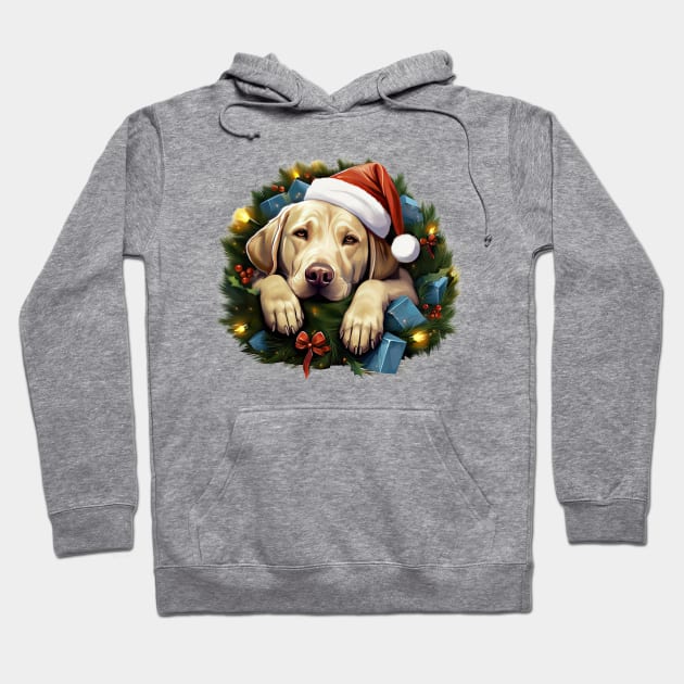 Lazy Labrador Retriever Dog at Christmas Hoodie by Chromatic Fusion Studio